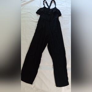Madewell ruffled overall strap jumpsuit